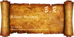Biber Roland névjegykártya